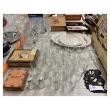 Etched Glassware w/ Platters