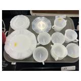 Milk Glass Cups & Saucers