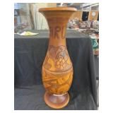 Aruba Carved Wood Vase