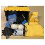 Hazmat Suites w/ Nitrile Gloves & Respirators