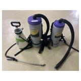 (2) Backpack Vacuums w/ Pump Sprayer