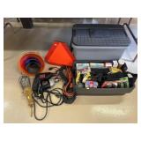 Plastic Toolbox, Drills, Safety Triangle, Hardware