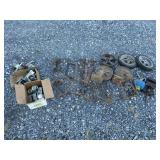 Assortment of Castor Wheels, Traps & Bench Vise