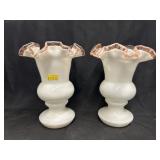 (2) Unsigned Fenton Rosecrest Vases