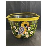 Paint-Decorated 3-Footed Kettle