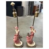 (2) Vintage Porcelain Figure-Form Table Lights