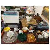 Picnic Basket w/ Serving Dishes & Table Light