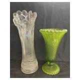 Vintage Satin & Pattern Glass Vases