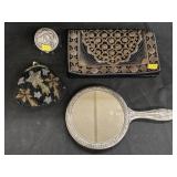 Beaded Purses w/ Silver-Plate Vanity Mirror