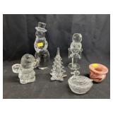 Art Glass Figurines w/ Toothpick Holder