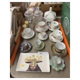 Cups & Saucers w/ Glass Canisters