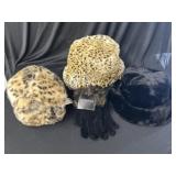 (3) New Faux Fur Hats w/ Gloves
