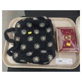Beaded Purse w/ Porcelain Bureau Box