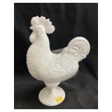 Milk Glass Rooster on Nest
