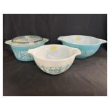 (3) Vtg. Pyrex Amish Butterprint Serving Dishes