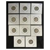 (11) Roosevelt Silver Dimes