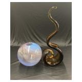 Art Glass Vase w/ Sculpture