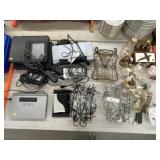 Assortment of Electronics, Figurines & Stands