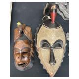 (2) Tribal Wood-Carved Masks