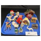 Grouping of Vintage Christmas Ornaments & Decor