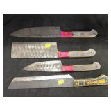 (4) Damascus Blade Crafted Knives