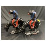 (2) Cast Metal End of the Trail Bookends