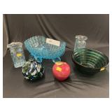Art Glass w/ Serving Bowl & Marble Apple