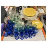 Dinner Plates w/ Stemware & Tumblers