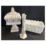 (3) Pcs. of Decorative Milk Glass
