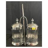 Vintage Silver-Plate Duel Pickle Castor Set