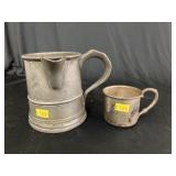 Sterling Silver Mug w/ Pewter Pitcher