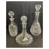 (3) Crystal Stoppered Decanter Bottles