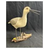 Unsigned Carved Wood Shore Bird