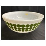 Vintage Pyrex Green Dot Pattern Serving Bowl