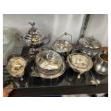 Grouping of Vintage Silver-Plate Serving Pieces