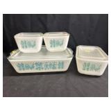 (4) Pyrex Amish Butterprint Refrigerator Dishes