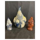 Foltz & Contemporary Salt-Glazed Santa Figurines