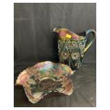 Carnival Grape Pattern Bowl w/ Pitcher