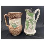 Magolica and Creamware Pitchers
