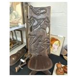 Carved Wood Birthing Chair