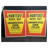(2) 1978 Game Commission Cardboard Signs