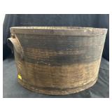 (2) Wood Metal-Banded Storage Canisters