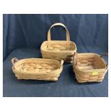 (3) Small Longaberger Baskets