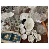 Assorted Tumblers, Punch Bowl & Pattern Glass