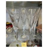 (8) Waterford Crystal Non-Matching Toasting Flutes