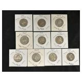 (10) Washington Silver Quarters