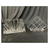 (2) Crystal Glass Napkin Holders