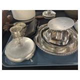 Silver-Plate Serving Pcs. w/ Butter Knives