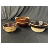 (3)  Stoneware Mixing Bowls