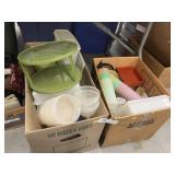 (2) Boxes of Plastic Kitchen Storage Containers